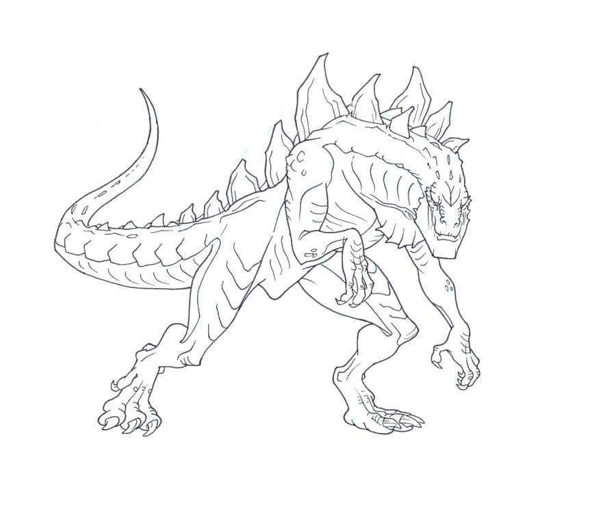 Godzilla Mostro spaventoso da colorare
