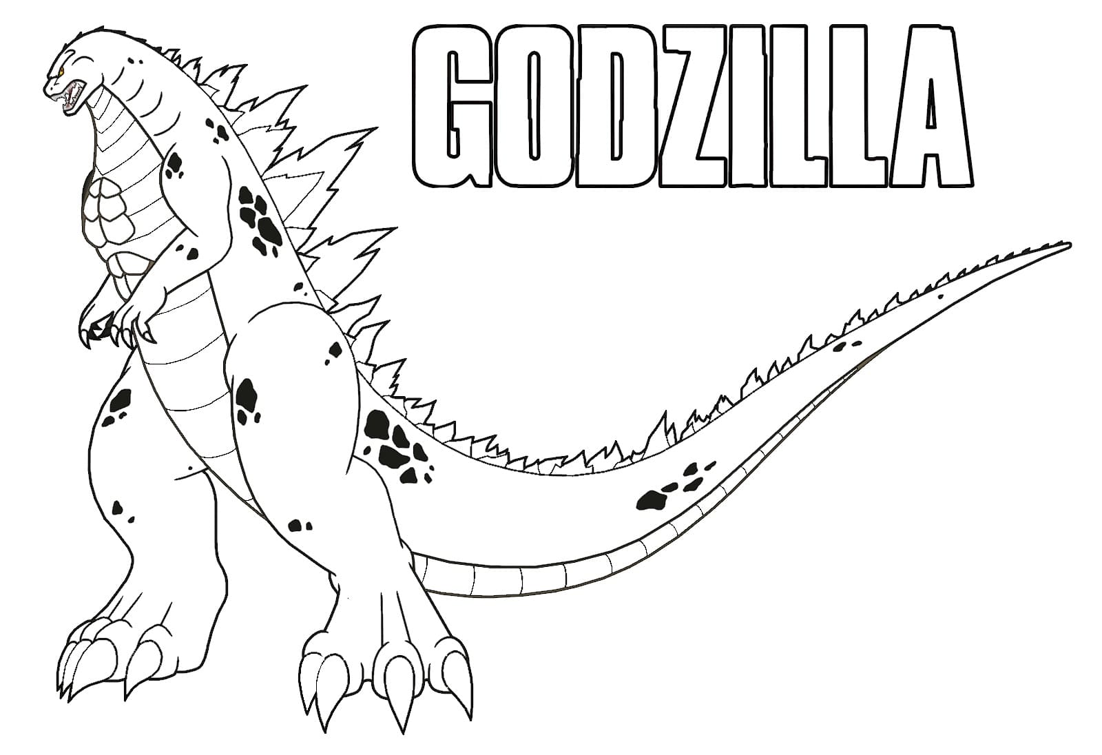 Godzilla spaventoso gratis da colorare