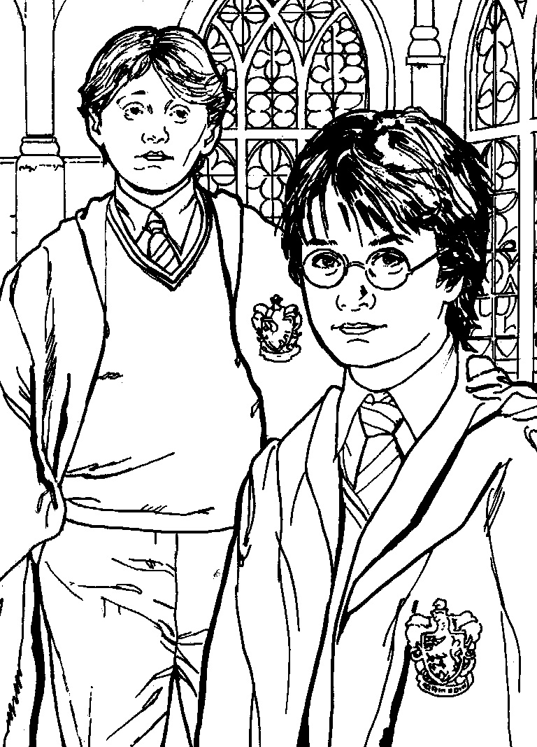 Harry Potter e Ron Weasley da colorare