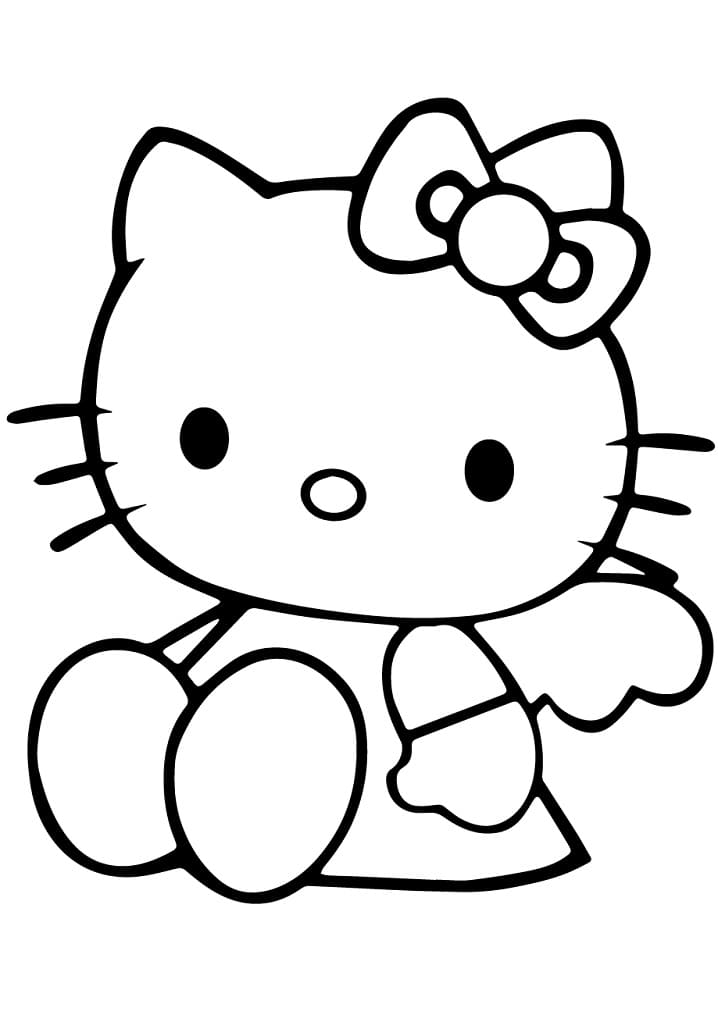 Hello Kitty Angelo Seduto da colorare