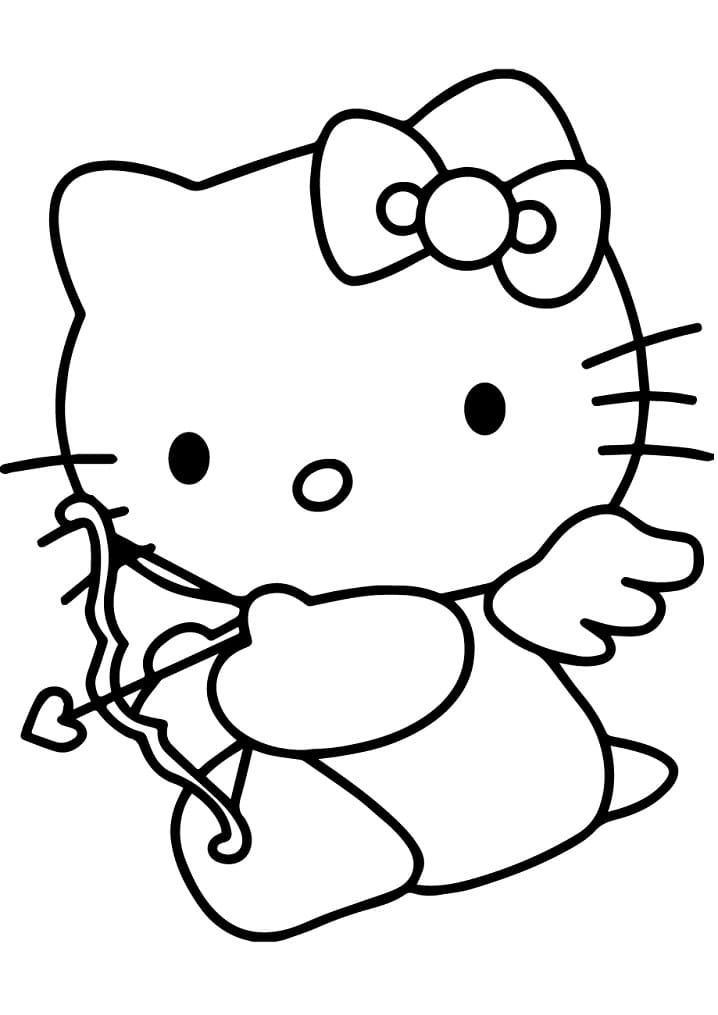 Hello Kitty Cupido da colorare