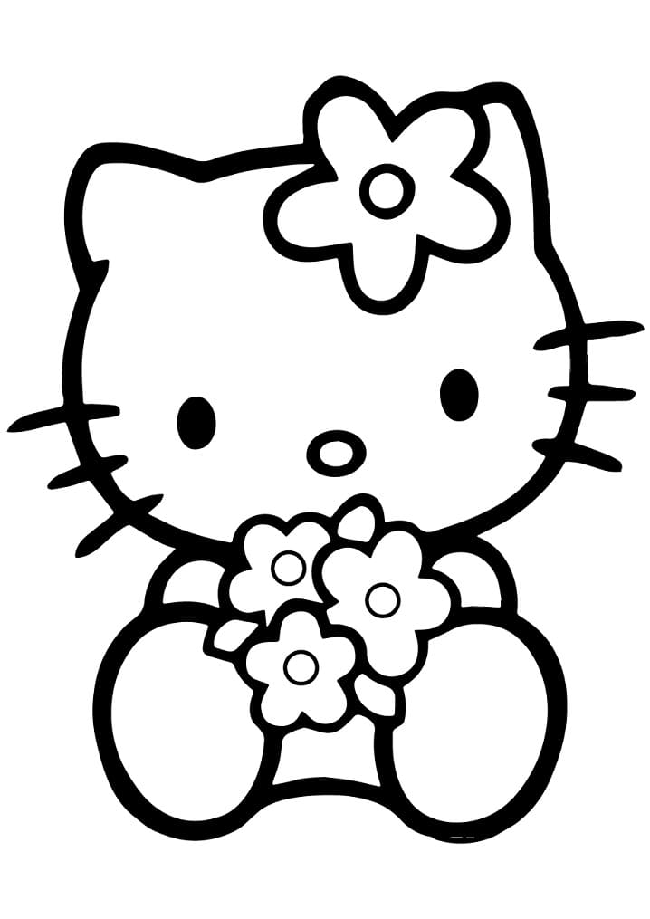 Hello Kitty e Fiori da colorare