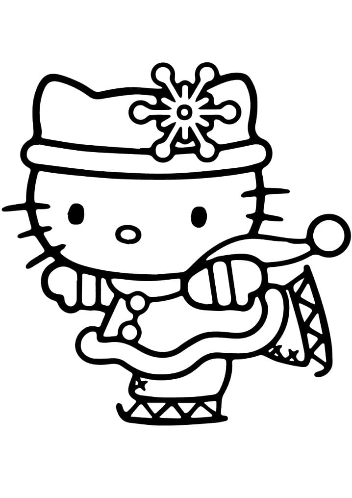 Hello Kitty Pattinaggio sul Ghiaccio da colorare