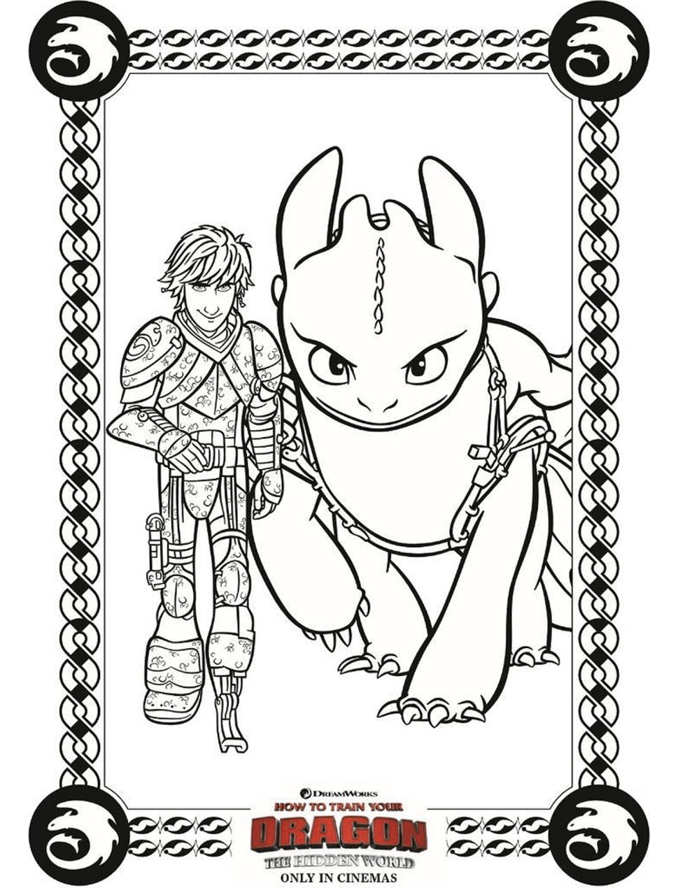 Hiccup E Furia Buia da colorare