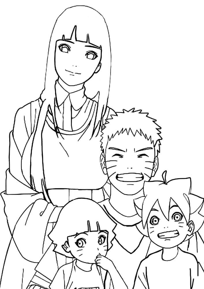 Hinata e la Famiglia da colorare