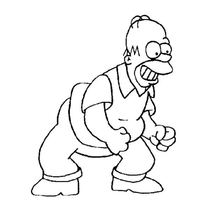 Homer Simpson sorridente da colorare