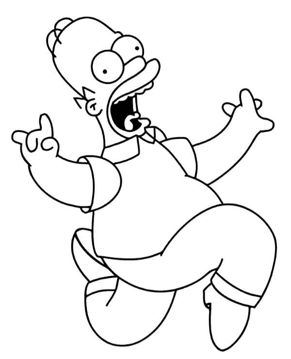 Il divertente Homer Simpson da colorare