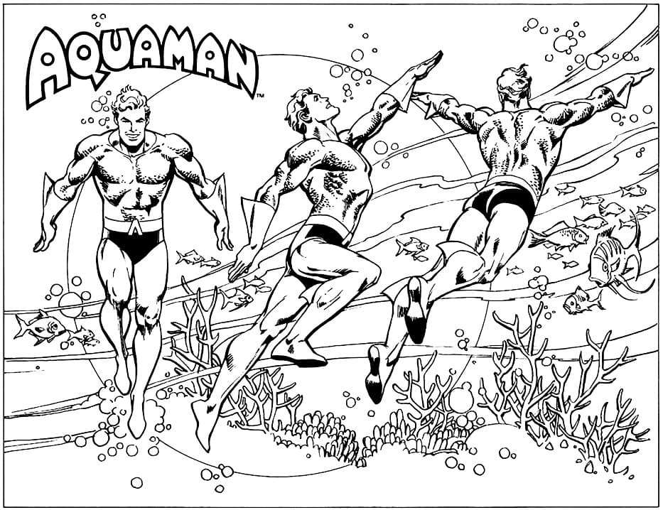 Il fantastico Aquaman da colorare