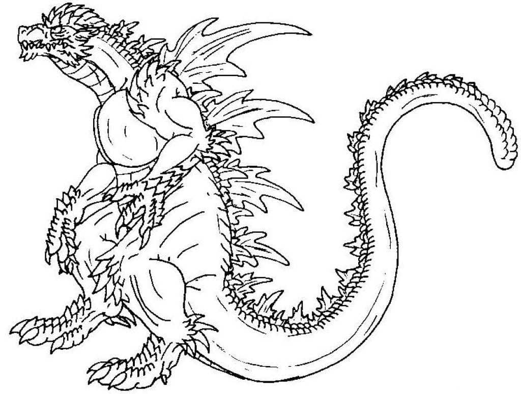 Il grosso e grasso Godzilla da colorare