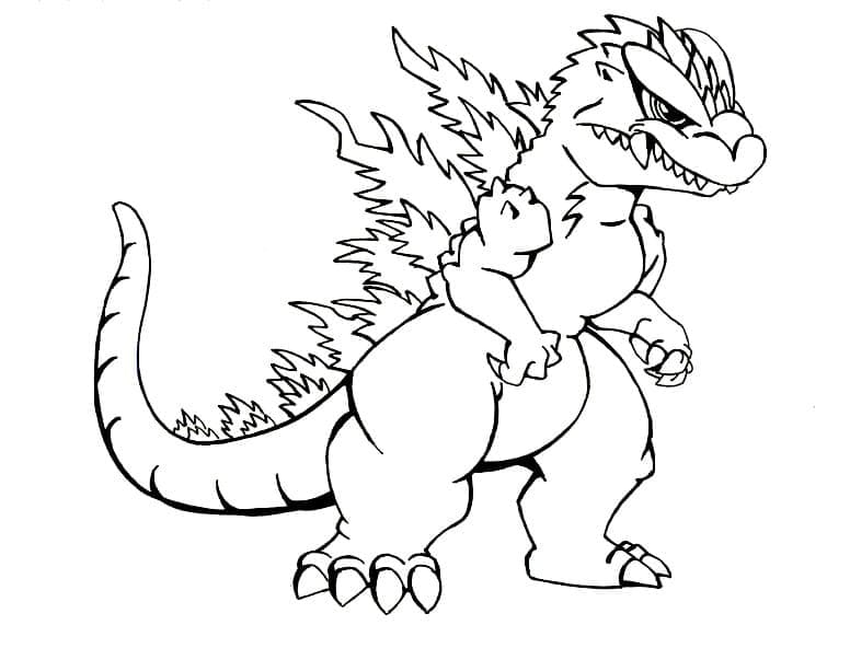 Il piccolo Godzilla è carino da colorare
