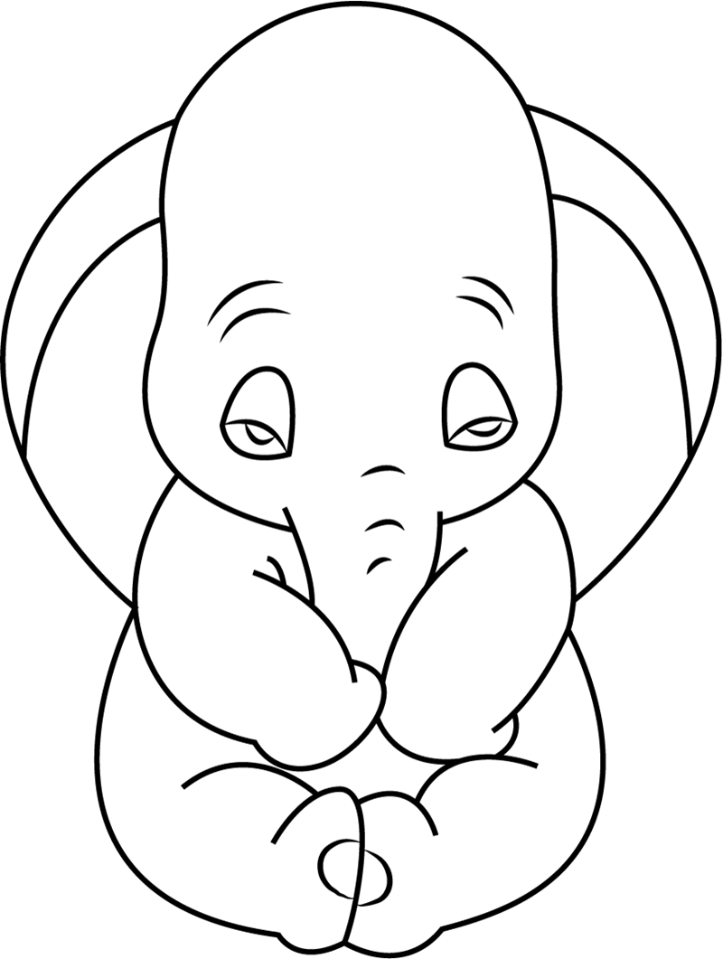 Il simpatico Dumbo da colorare