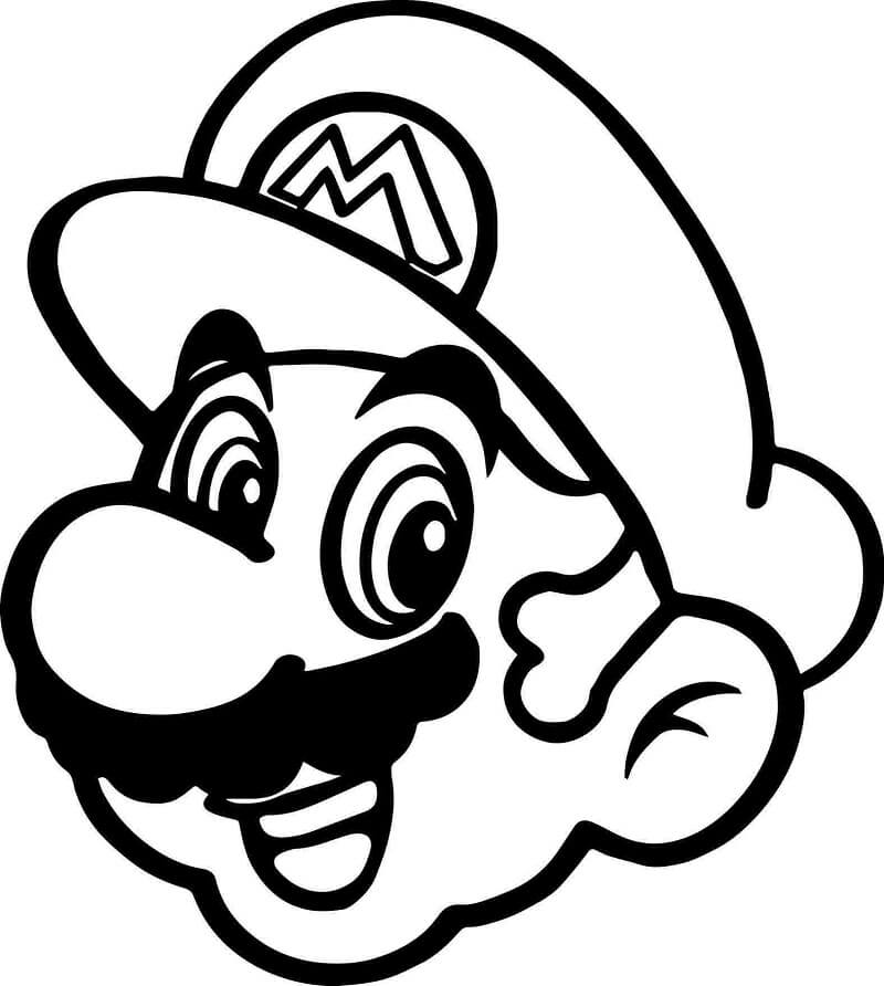 Il volto di Mario da colorare