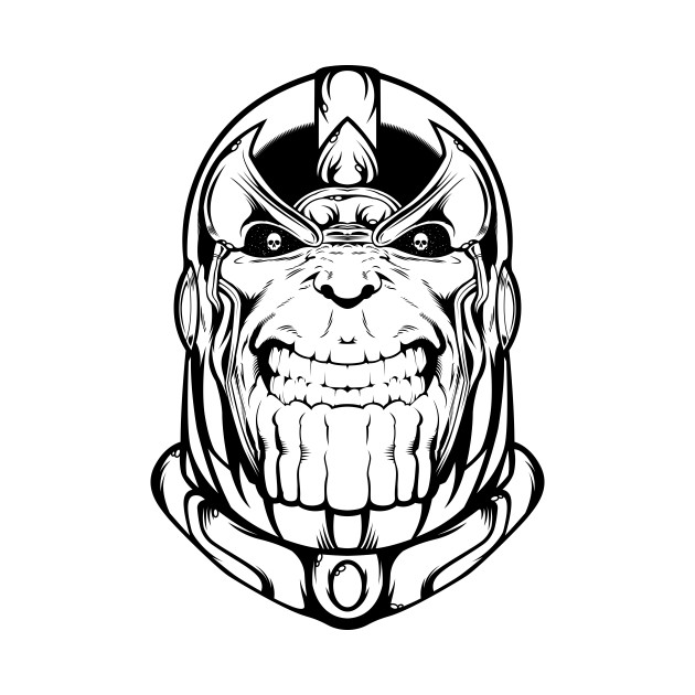Il volto inquietante di Thanos da colorare