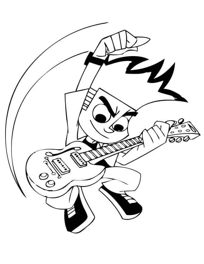 Johnny Test suona la Chitarra da colorare