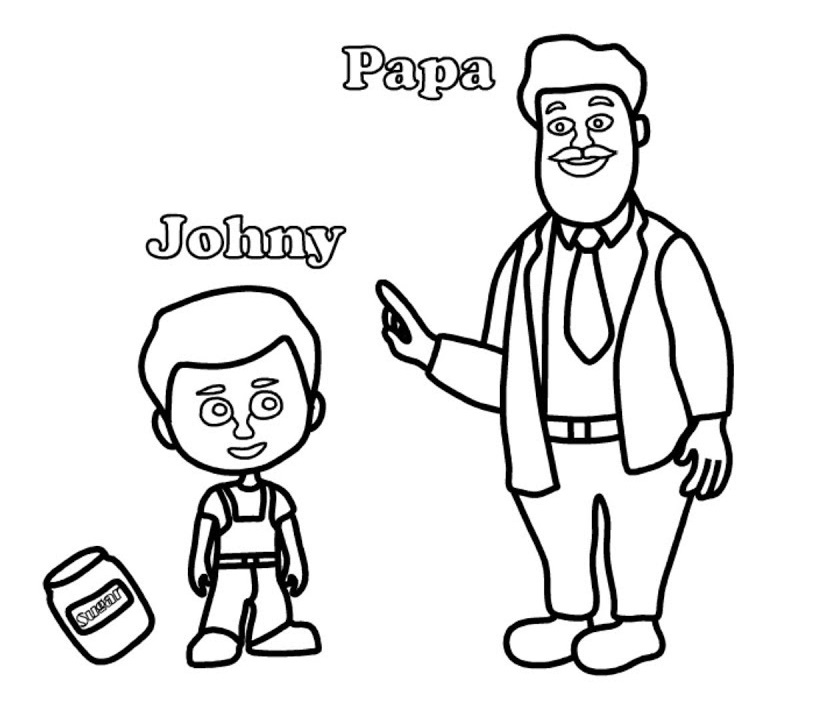 Johny Johny Sì Papà da colorare