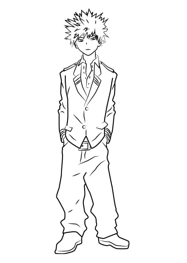 Katsuki Bakugo Forte da colorare