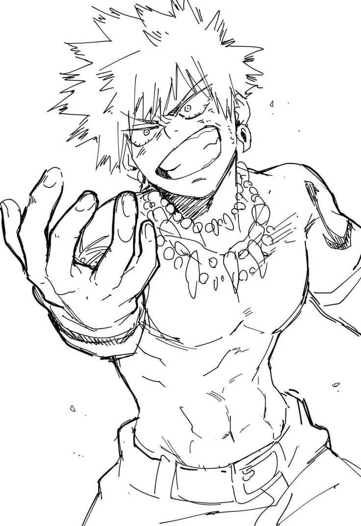 Katsuki Bakugo Sorride da colorare