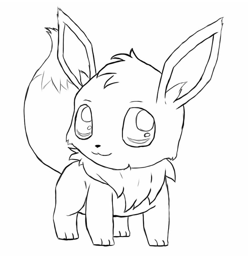 Kawaii Eevee da colorare