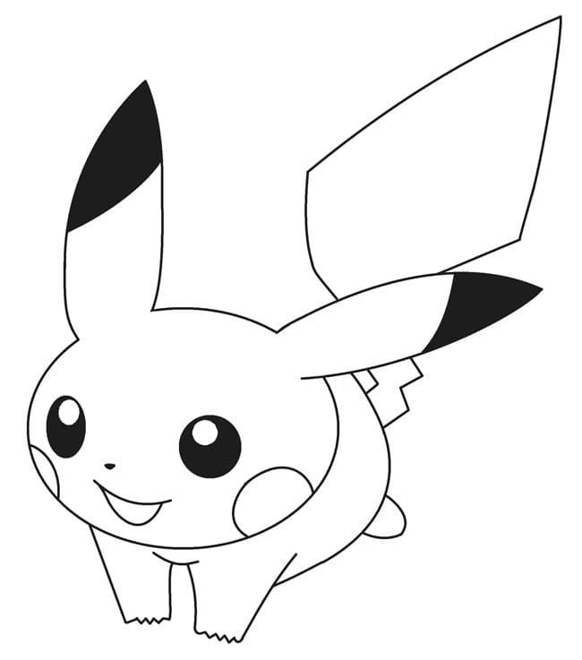 Kawaii Pikachu da colorare