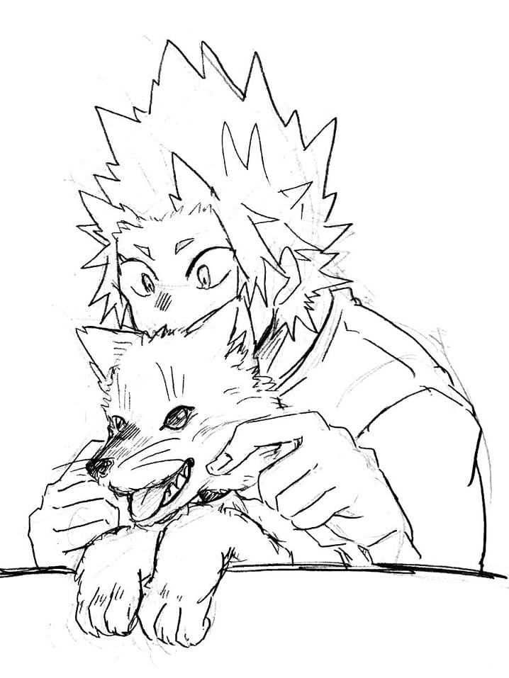 Kirishima e cane da colorare