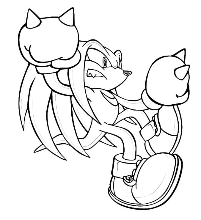 Knuckles l’echidna per colorare 