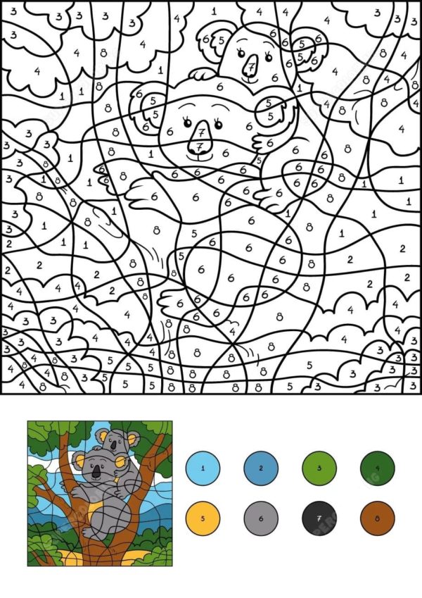 Koala sull’albero da colorare