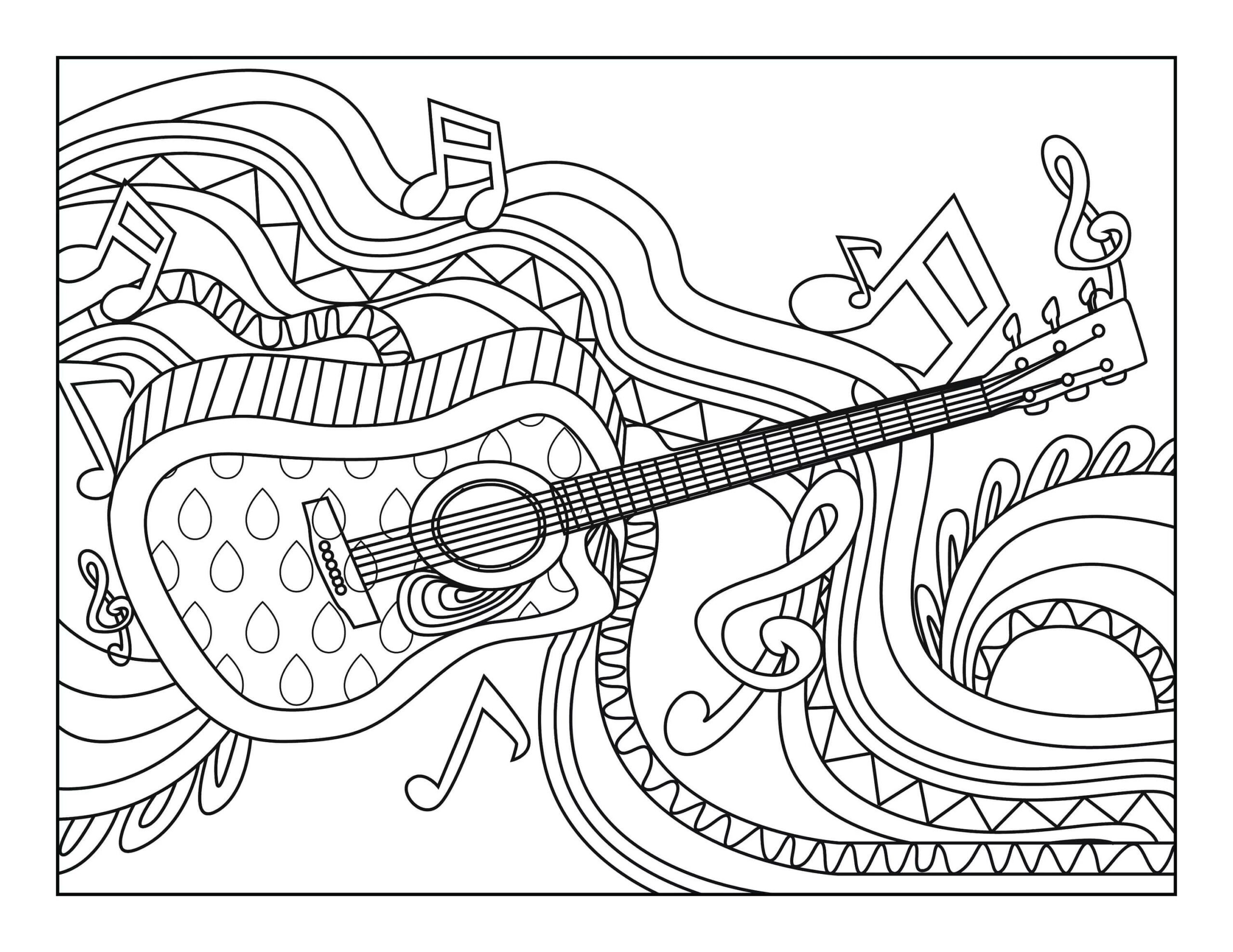 La Chitarra è per Adulti da colorare