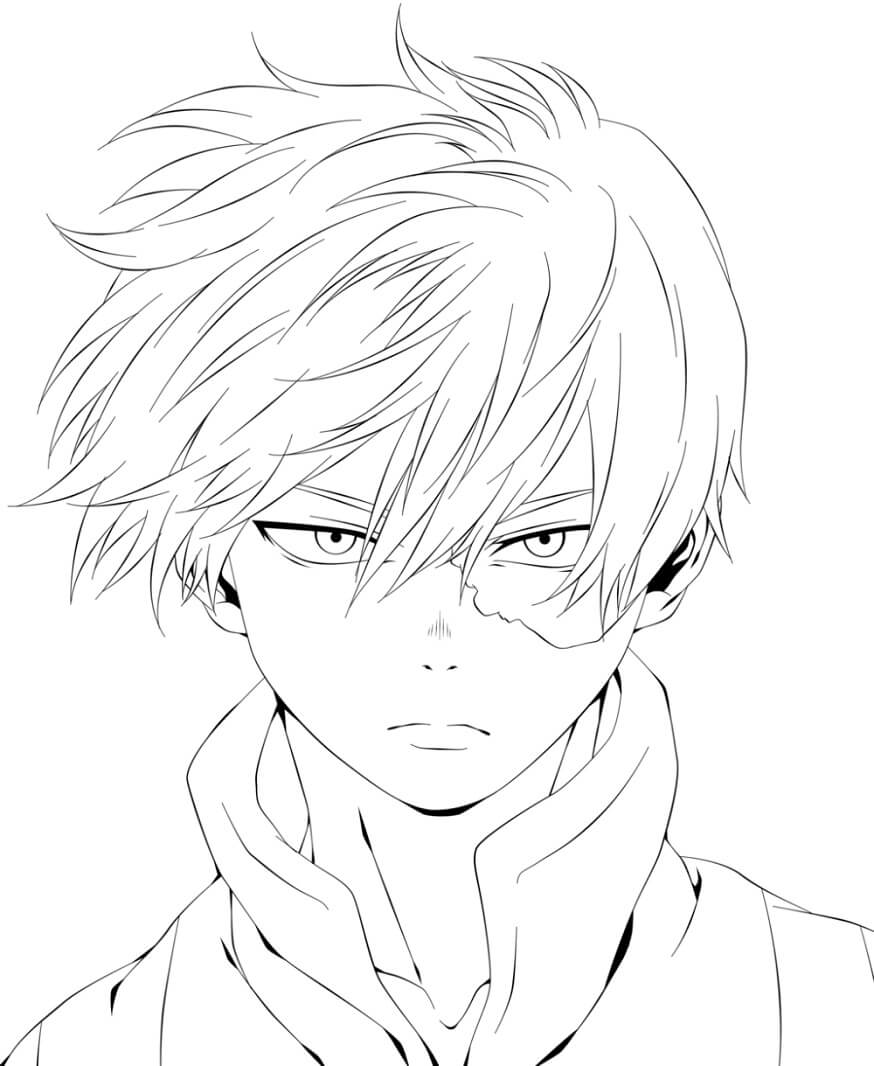 La Faccia di Shoto Todoroki da colorare