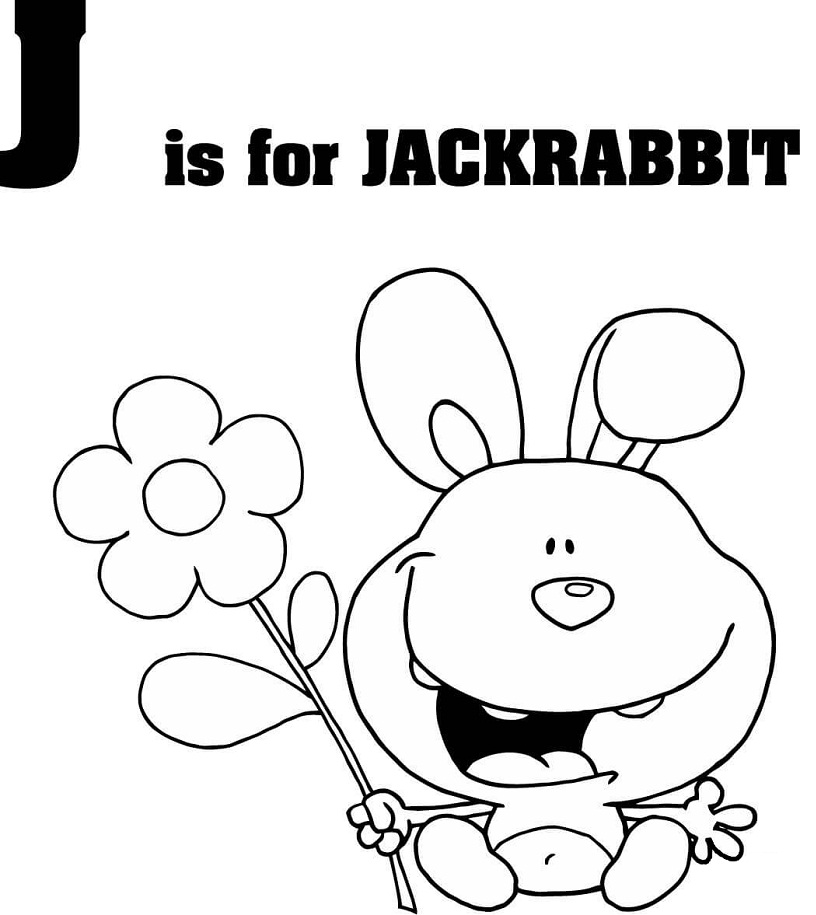 La lettera J è per jackrabbit da colorare