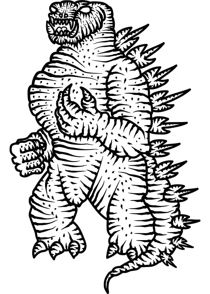 La paura del malvagio Godzilla da colorare