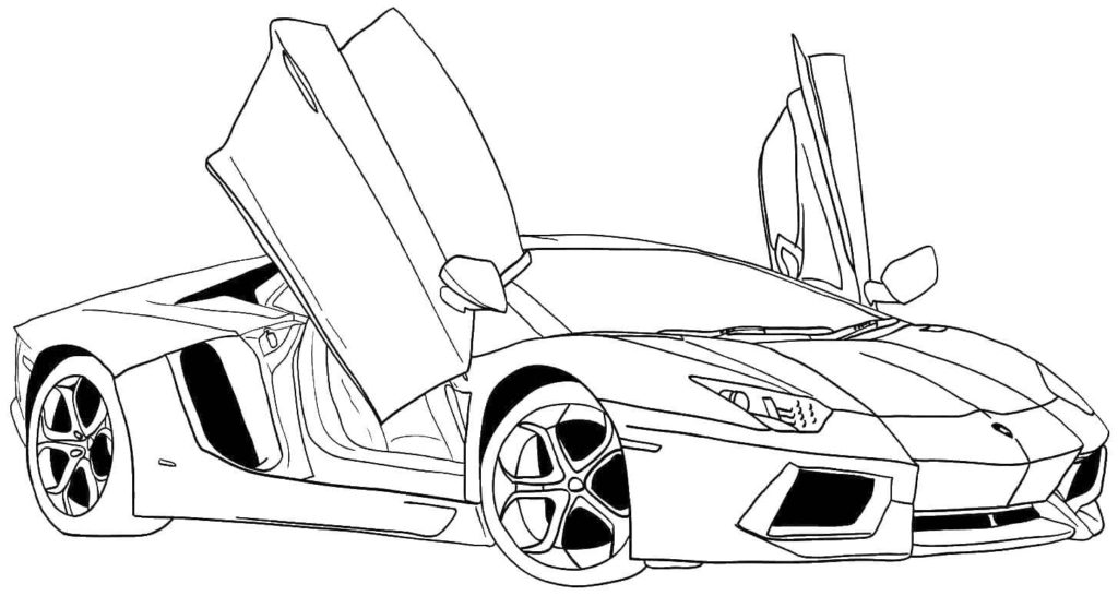 Lamborghini con e porte aperte da colorare