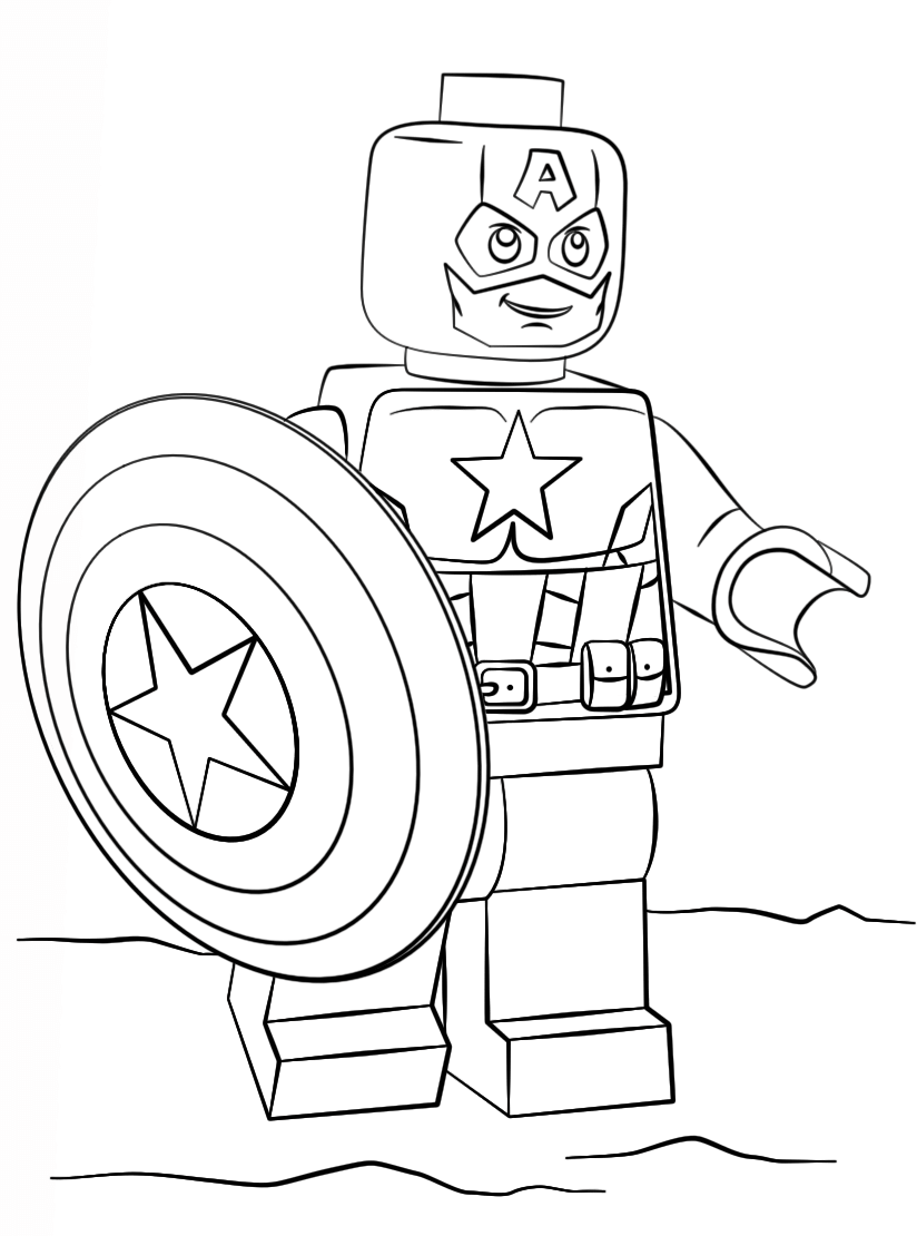 Lego Avengers Capitano America da colorare