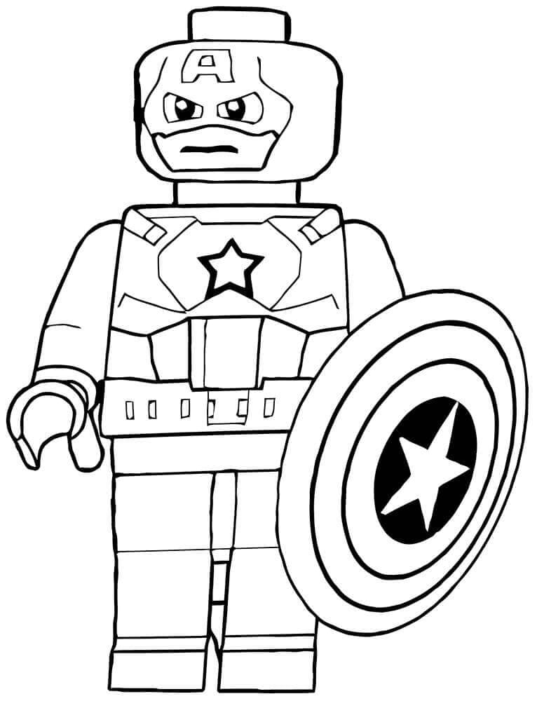 Lego Capitan America design da colorare