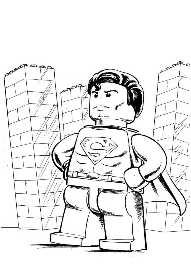 Lego Superman in Città da colorare