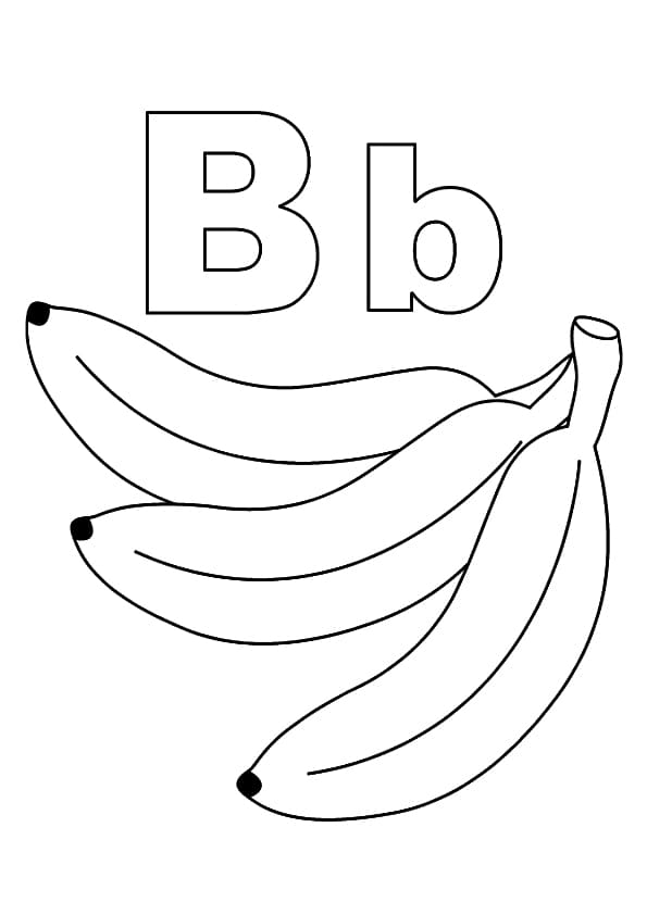 Lettera B come Banana da colorare