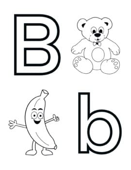 Lettera B come Bear e Banana da colorare