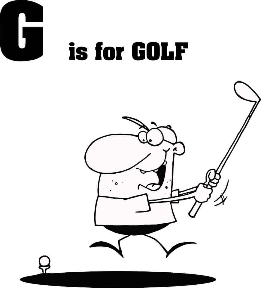 Lettera di golf G da colorare