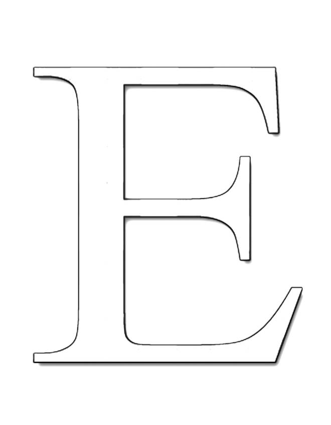 Lettera di grande stile E da colorare