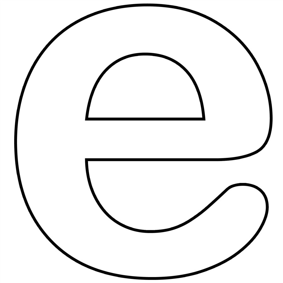 Lettera E minuscola da colorare