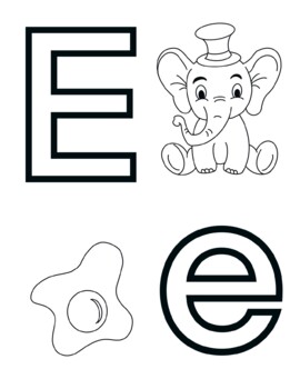 Lettera E per bambini da colorare
