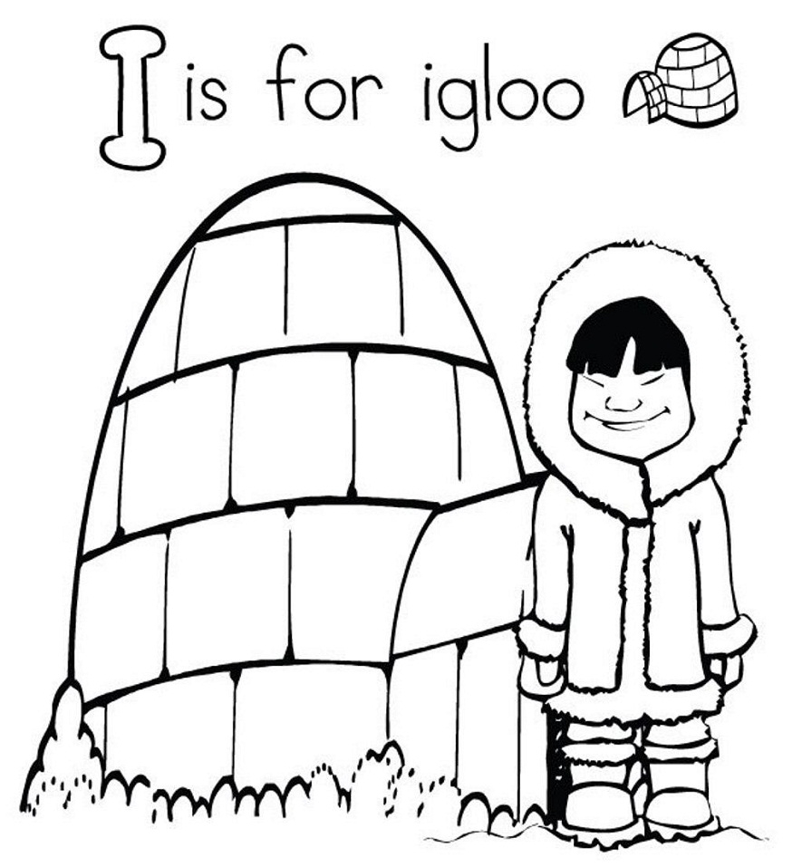 Lettera I per igloo da colorare