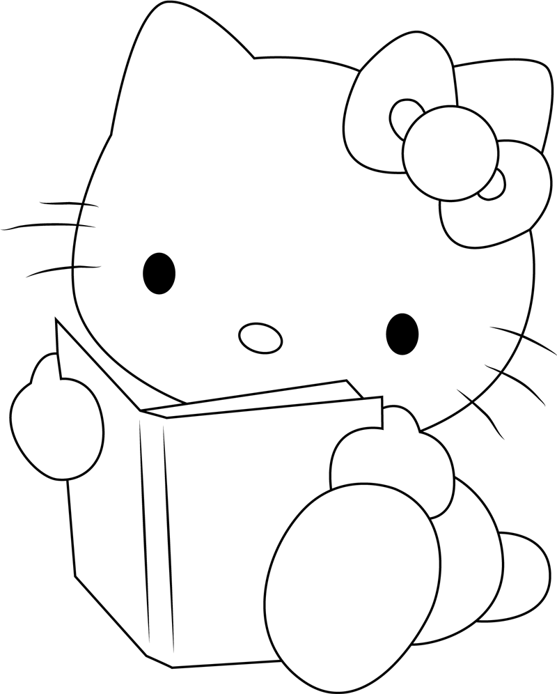 Libro di lettura di Hello Kitty da colorare