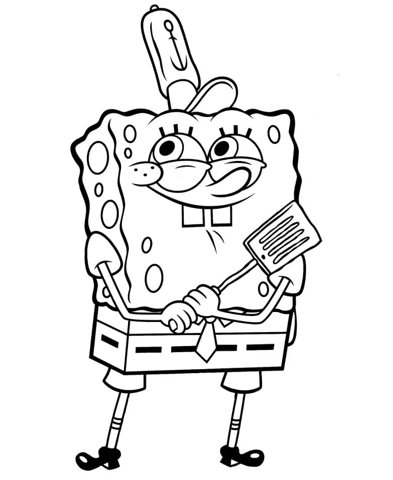 Lo chef SpongeBob da colorare