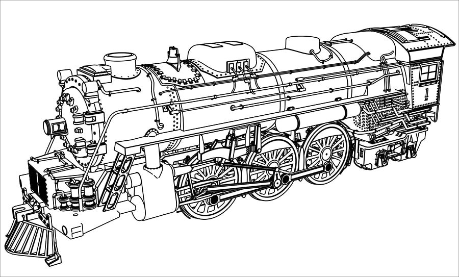 Locomotiva Complicata da colorare