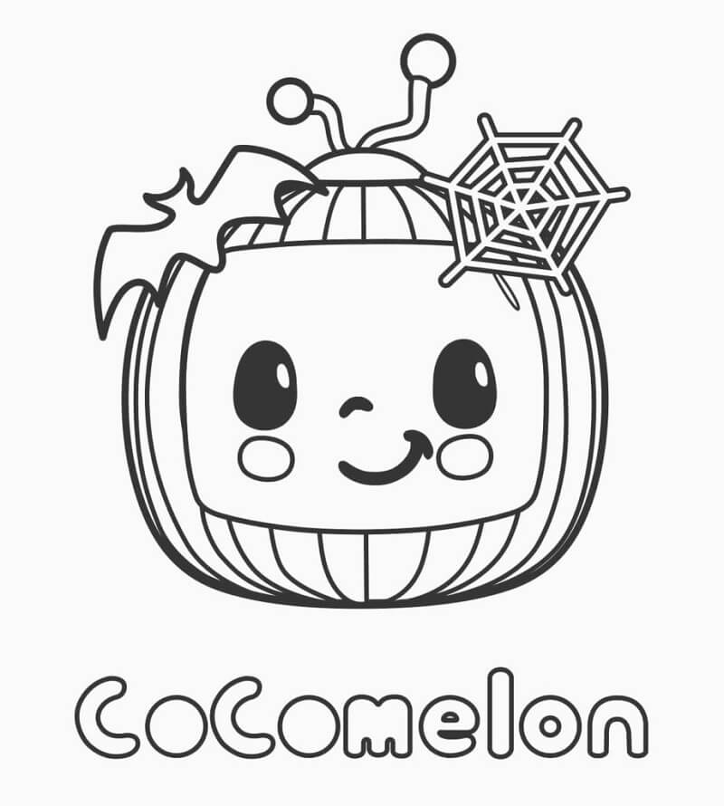 Logo Cocomelon di Halloween da colorare