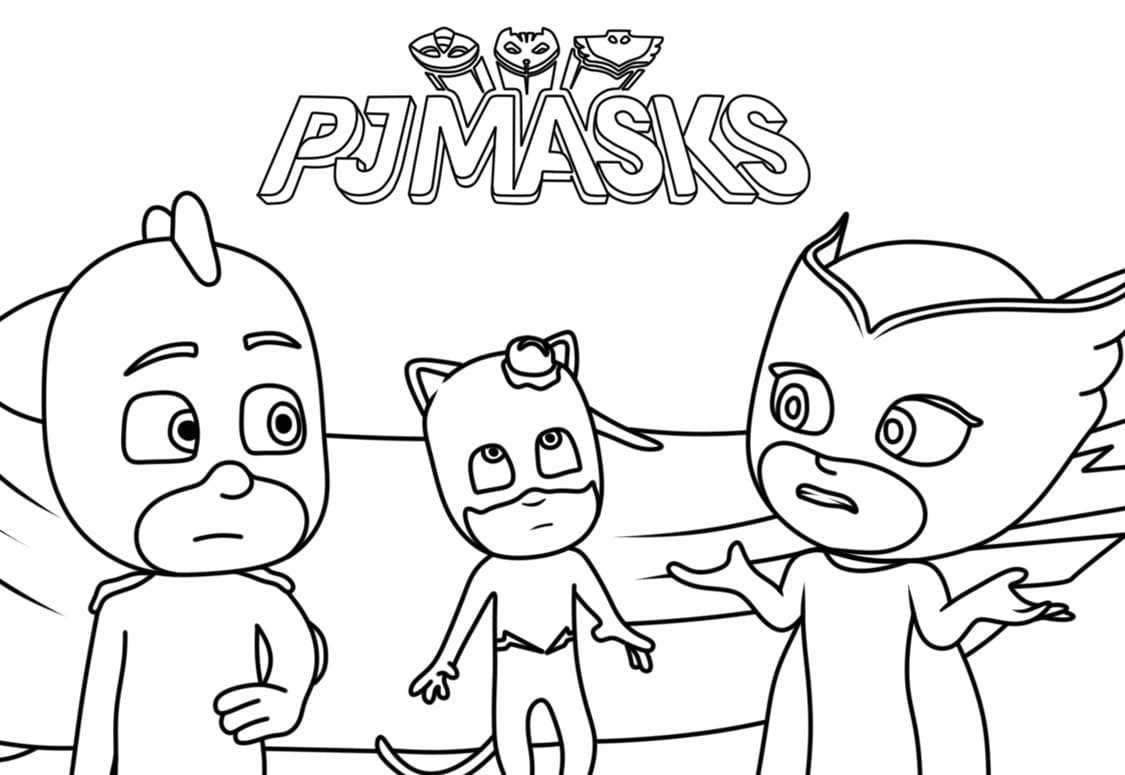 Logo PJ Masks da colorare