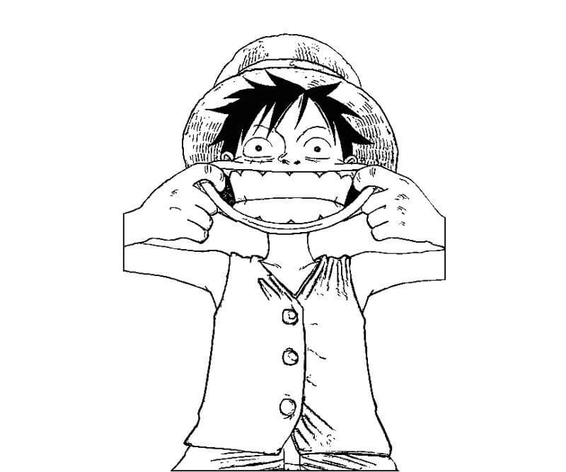 Luffy Divertente da colorare