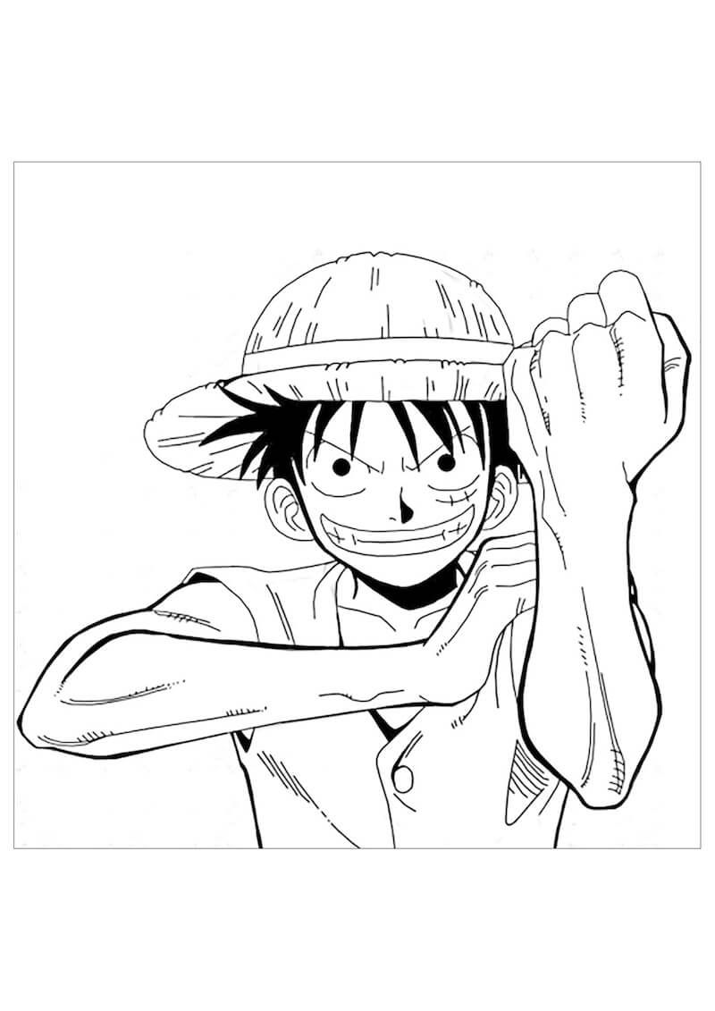 Luffy Mano Alzata da colorare