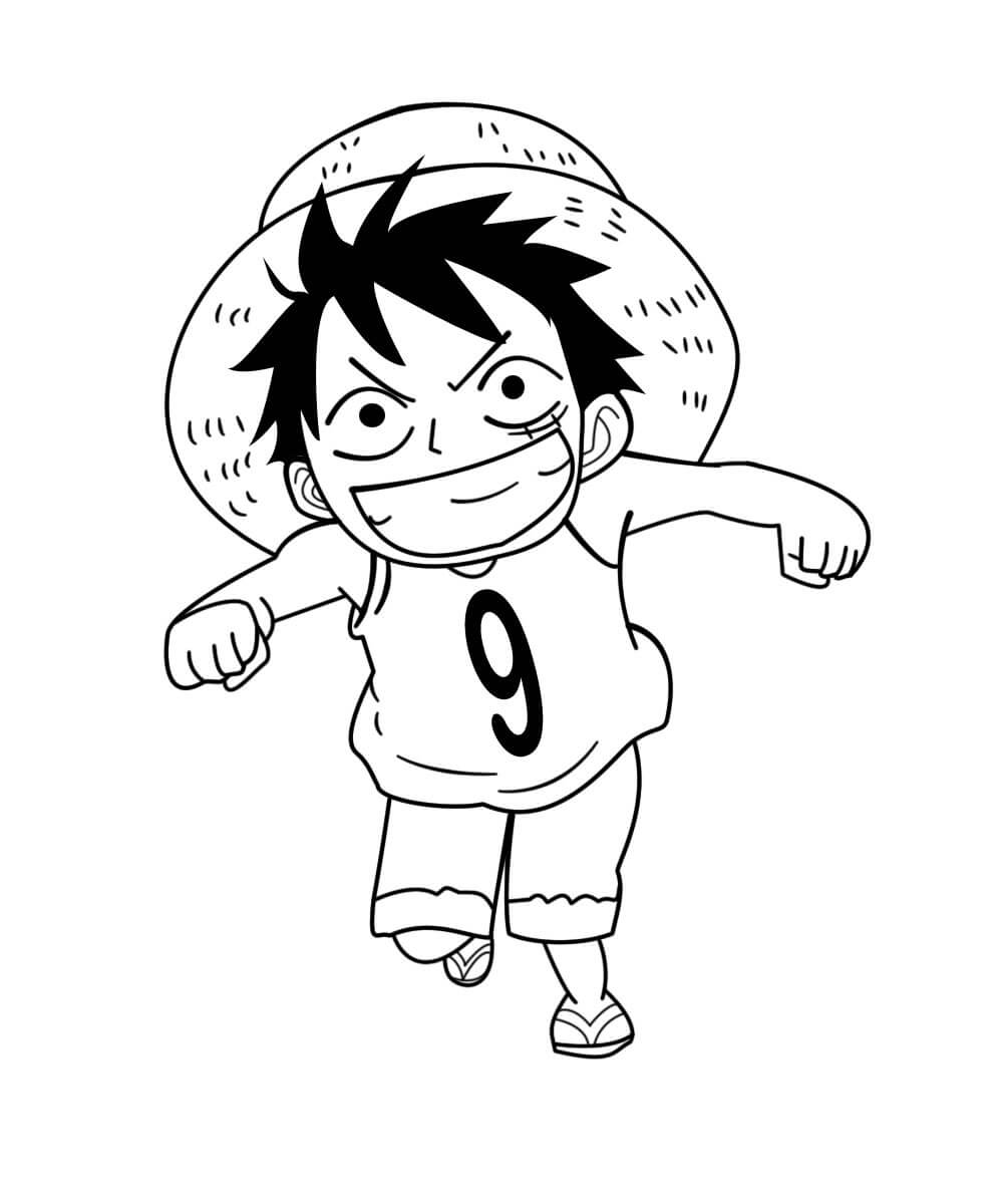 Luffy Ragazzo che Corre da colorare