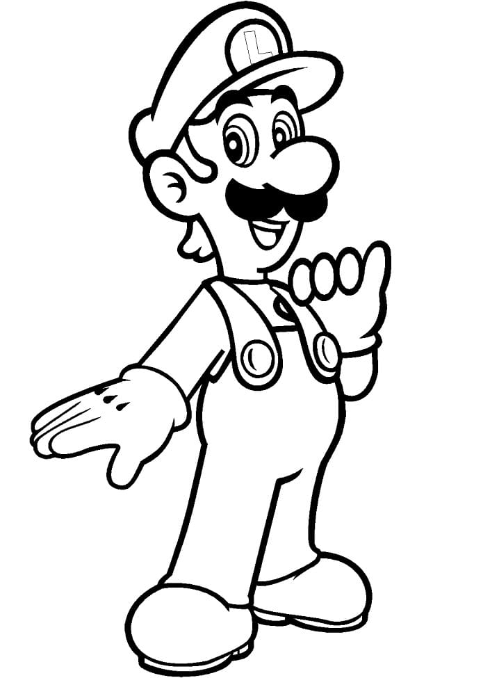 Luigi di Mario Bros da colorare